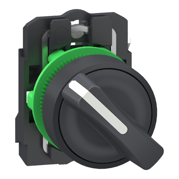 Harmony xb5 - bouton tournant manette - Ø22 - 2 pos fix - noir - 1f - push in - Schneider Electric - XB5AD215