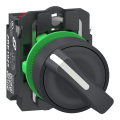 Harmony xb5 - bouton tournant manette - Ø22 - 2 pos fix - noir - 1o+1f - push in - Schneider Electric - XB5AD255
