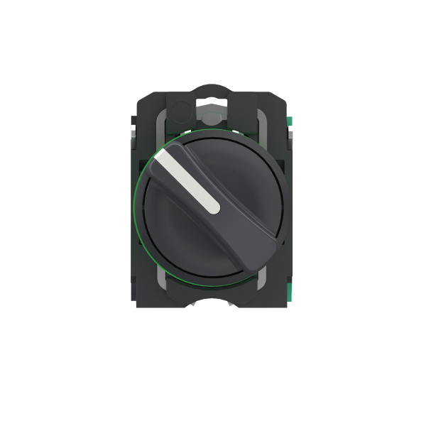 Harmony xb5 - bouton tournant manette - Ø22 - 2 pos fix - noir - 1o+1f - push in - Schneider Electric - XB5AD255