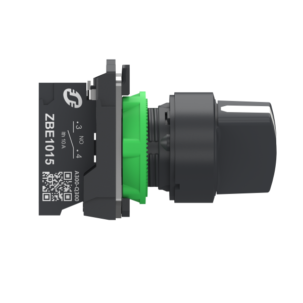 Harmony xb5 - bouton tournant manette - Ø22 - 2 pos à rap. - noir - 1f - push in - Schneider Electric - XB5AD415