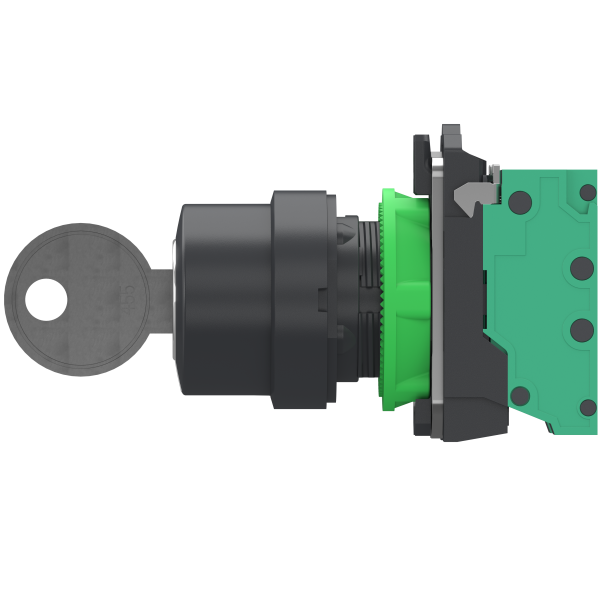 Harmony xb5 - bouton à clé 455 - Ø22 - 3 pos fix - retr gcd - 2f - push in - Schneider Electric - XB5AG035