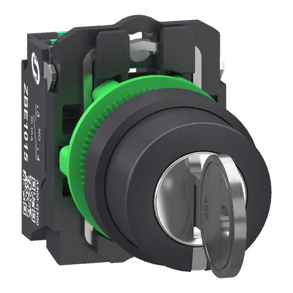 Harmony xb5 - bouton à clé 455 - Ø22 - 3 pos fix - retr c - 2f - push in - Schneider Electric - XB5AG335