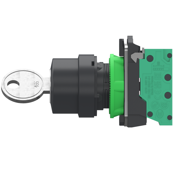 Harmony xb5 - bouton à clé 455 - Ø22 - 2 pos à rap. - retr g - 1f - push in - Schneider Electric - XB5AG615