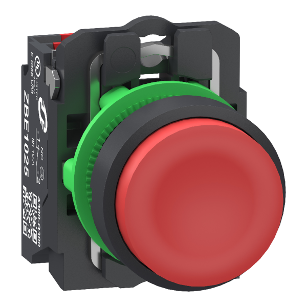 Harmony xb5 - bouton poussoir à impulsion - dépassant - rouge - 1o - push in - Schneider Electric - XB5AL425