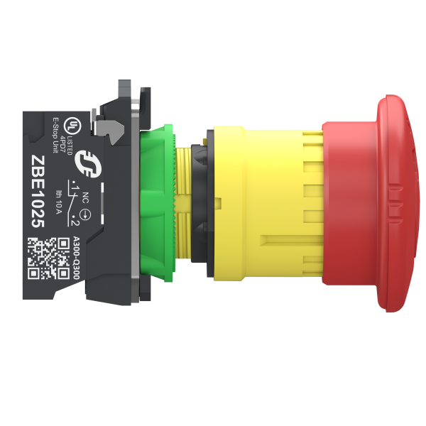 Harmony xb5 - bouton arrêt urgence - Ø40 - pousser tour - rouge - 1o - push in - Schneider Electric - XB5AS84425