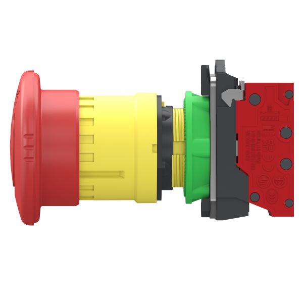 Harmony xb5 - bouton arrêt urgence - Ø40 - pousser tour - rouge - 2o - push in - Schneider Electric - XB5AS84445