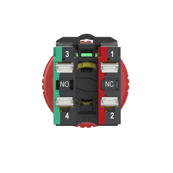 Harmony xb5 - bouton arrêt urgence - Ø40 - pouss tour - rouge - 1o+1f - push in - Schneider Electric - XB5AS84455