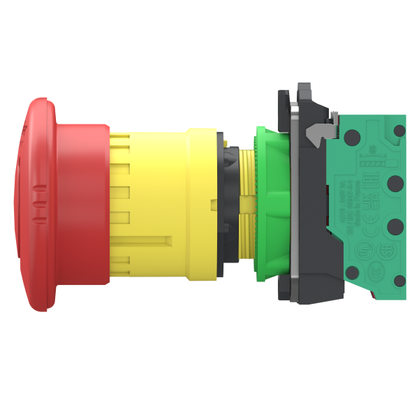Harmony xb5 - bouton arrêt urgence - Ø40 - pouss tour - rouge - 1o+1f - push in - Schneider Electric - XB5AS84455