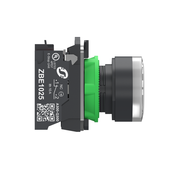 Harmony xb5 bt-pous lumineux blanc Ø22 - impulsion - 24v - 1o+1f - push in - Schneider Electric - XB5AW31B55