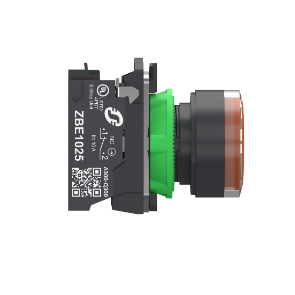 Harmony xb5 bt-pous lumineux orange Ø22 - impulsion - 24v - 1o+1f - push in - Schneider Electric - XB5AW35B55