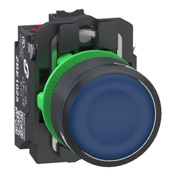 Harmony xb5 bt-pous lumineux bleu Ø22 - impulsion - 24v - 1o+1f - push in - Schneider Electric - XB5AW36B55