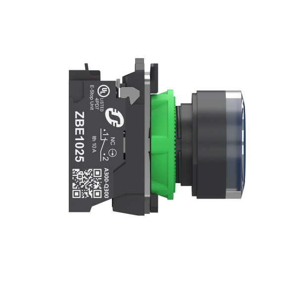 Harmony xb5 bt-pous lumineux bleu Ø22 - impulsion - 24v - 1o+1f - push in - Schneider Electric - XB5AW36B55