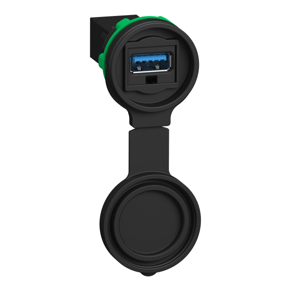 Harmony xb5 - prise usb 3.0 a- cache souple de protection - diam 22 - ip 65/67 - Schneider Electric - XB5PUSB3SP1