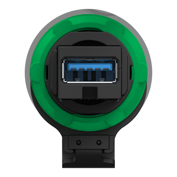 Harmony xb5 - prise usb 3.0 a- cache protection métal - diam 22 - ip 65/66/67/69 - Schneider Electric - XB5PUSB3SP2