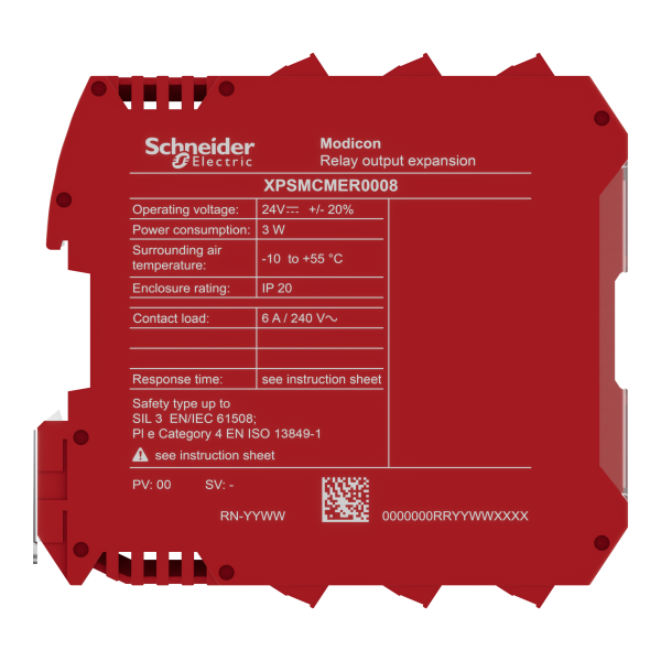Preventa xpsmcm - modules de sécurité - 4e - 8s relais - bornier à vis - Schneider Electric - XPSMCMER0008