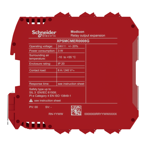 Preventa xpsmcm - modules de sécurité - 4e - 8s relais - bornier ressort - Schneider Electric - XPSMCMER0008G