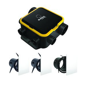 Kit VMC simple flux Aldes Easyhome Autoréglable DHU avec 3 grilles design colorline - Aldes - 11026052