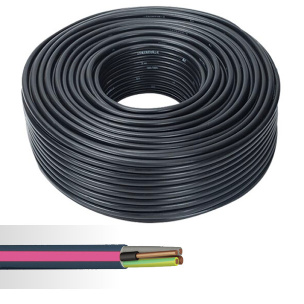 Câble électrique rigide FR-N1X6G3-U 5G1,5 bleu couronne de 100m - NoName - 12651561