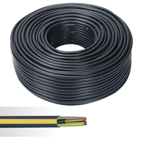 Câble électrique rigide FR-N1X6G3-U 3G2,5mm² bleu couronne de 100m - NoName - 12653361