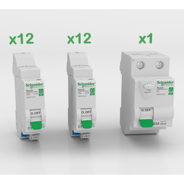 Resi9 - probox xe - 12x10a + 12x16a + 1xid ac 63a  gratuit - Schneider Electric - PFRB50
