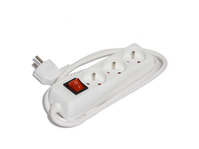 Bloc 3 prises Xperty blanc + interrupteur 1,5m de câble ho5vvf 3g1 - Xperty - 448551