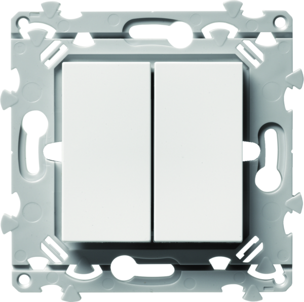 Double interbp duo essensya double va-et-vient ou double poussoir à griffes pure - Hager - WE044G