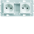 Essensya prise électrique double 2p+t, 16a 250v, finition pure - Hager - WE122