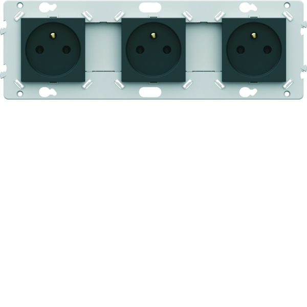 Prise triple 2p+t anthracite - Hager - WE123A