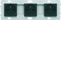 Prise triple 2p+t anthracite - Hager - WE123A