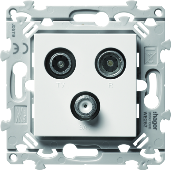 Essensya prise tv+fm+sat directe 2entrées - Hager - WE257