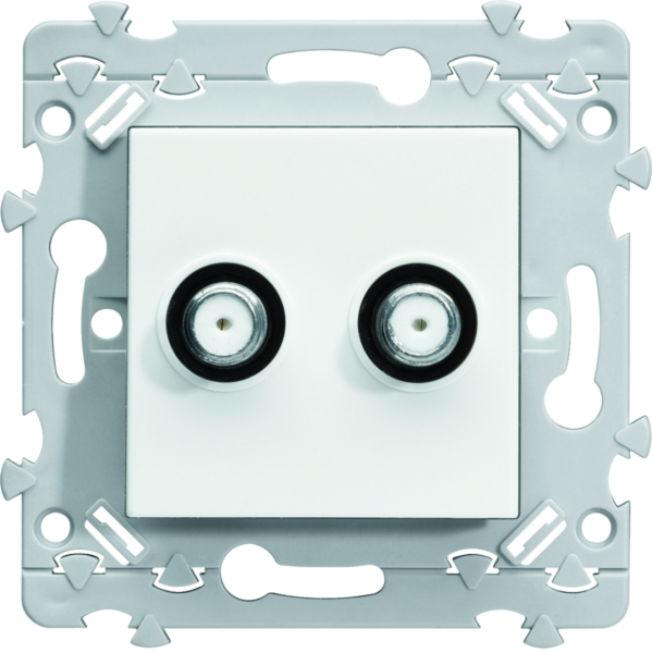 Essensya prise tv double type f pour réseaux câblés - Hager - WE258