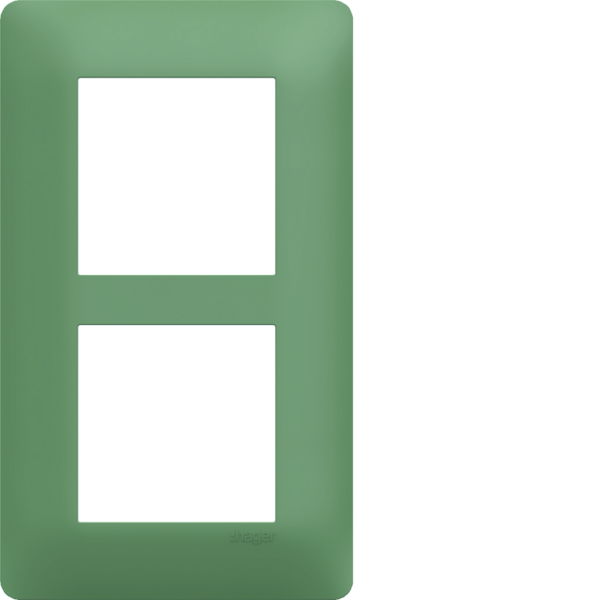 Plaque de finition essensya 2 postes botanic entraxe 57 mm - Hager - WE546