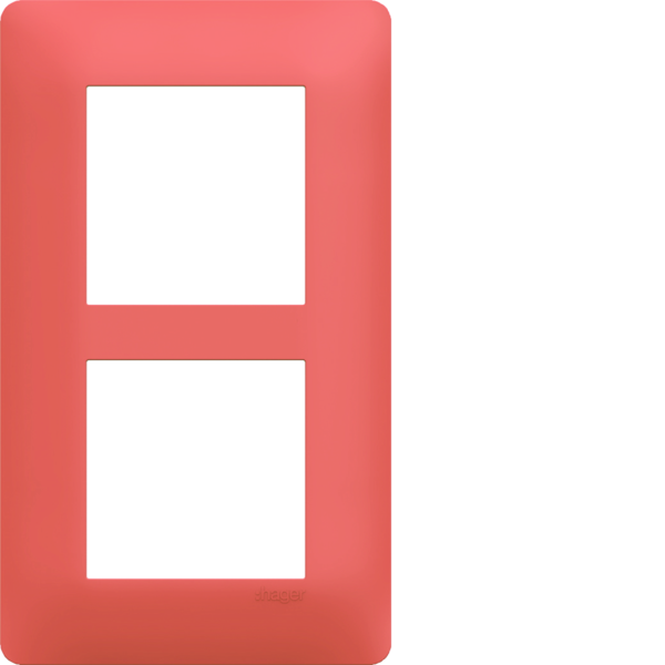 Plaque de finition essensya 2 postes coral entraxe 57 mm - Hager - WE556