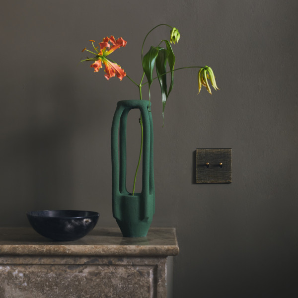 Façade fascination laiton coslan double horizontale 1 tv ouverture pour chargeur double usb à vis - Modelec - 255430