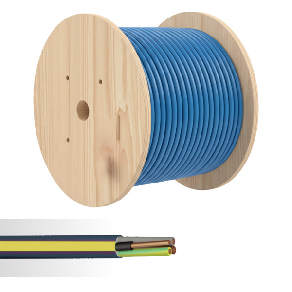 Câble électrique rigide FR-N1X6G3-U 3G2,5mm² bleu touret de 500m - NoName - 12653365