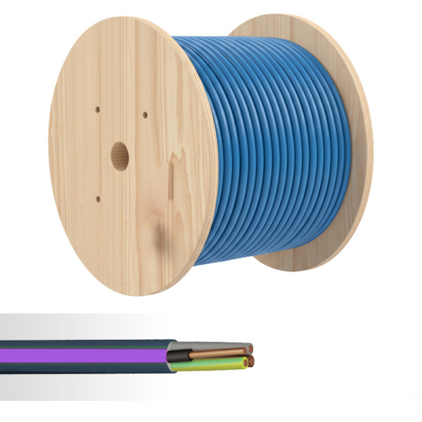 Câble électrique rigide FR-N1X6G3-U 5G4mm² bleu touret de 500m - NoName - 12655565