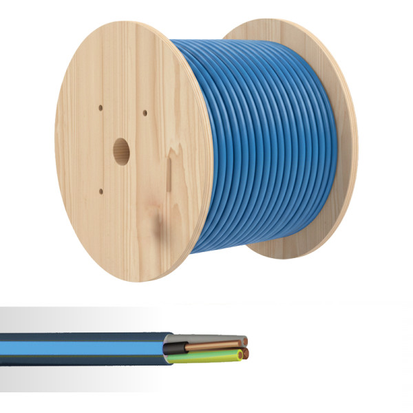 Câble électrique rigide FR-N1X6G3-R 5G6mm² bleu touret de 500m - NoName - 12661565