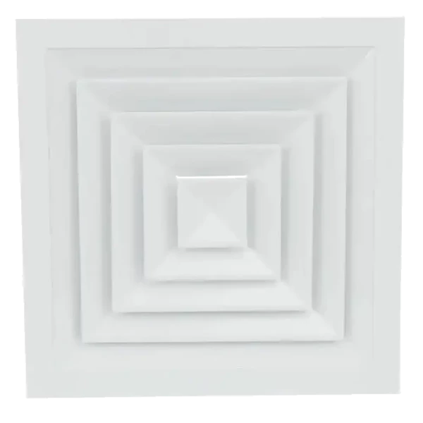 Diffuseur carré fixe 4 voies aluminium blanc plafond af 704 150x150 mm - Aldes - 11051006