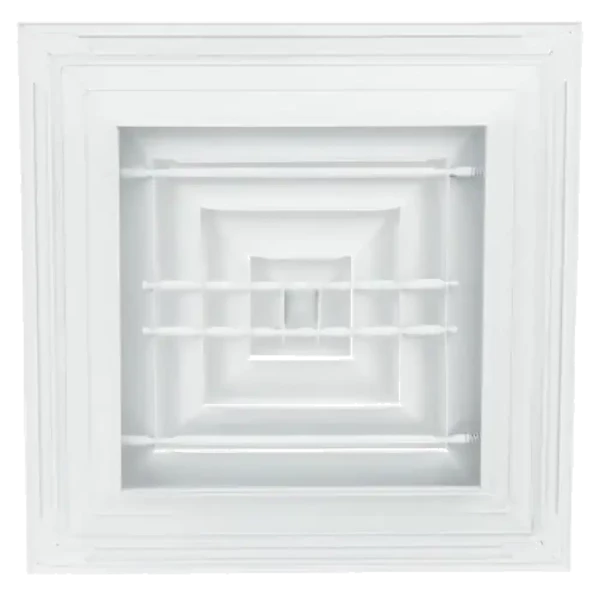 Diffuseur carré fixe 4 voies aluminium blanc plafond af 704 375x375 mm - Aldes - 11051009