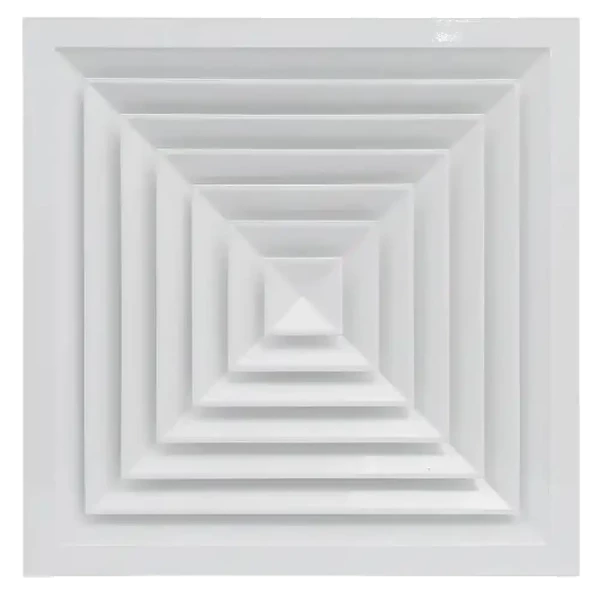 Diffuseur carré fixe 4 voies aluminium blanc plafond af 704 375x375 mm - Aldes - 11051009