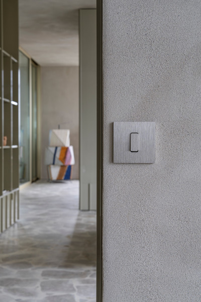 Façade confidence laiton nickel brossé  prise de courant à clapet  - Modelec - 190511M-CL