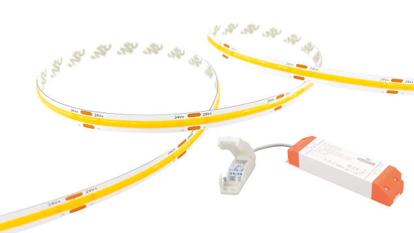 Flexicob 8 ruban 24v led cob 3000k 51w 4000lm 50000h 120° irc<90 repiquable - Aric - 55490