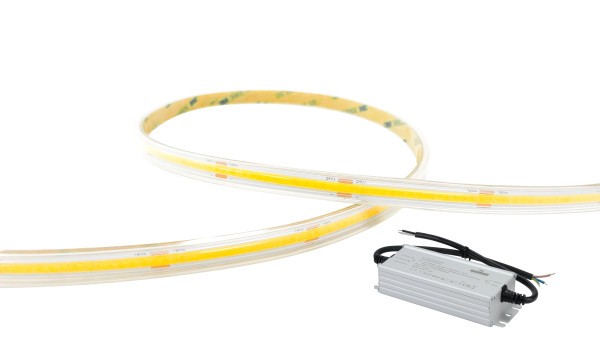 Flexicob 8 ruban 24v led cob 4000k 51w 4300lm 50000h 120° ip65 irc<90 driver - Aric - 55493