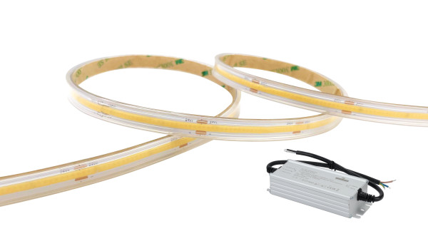 Flexicob 15 ruban 24v led cob 4000k 84w 8000lm 50000h 120° ip65 irc<90 driver - Aric - 55497