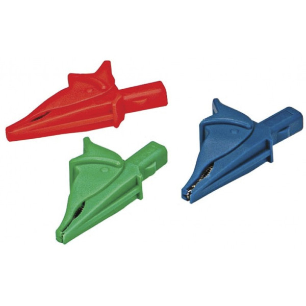 Jeu de 4 Pinces Crocodiles Chauvin Arnoux (jaune, rouge, vert et bleu) - Chauvin Arnoux - P01101962