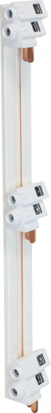 Peigne vertical pour 3 rangées, avec 1 bornier 1p+n à chaque rangée - Eurohm - 20920