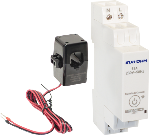 Compteur d'énergie 40a, wifi, avec 1 tore ouvrable, 1 module - Eurohm - 30141