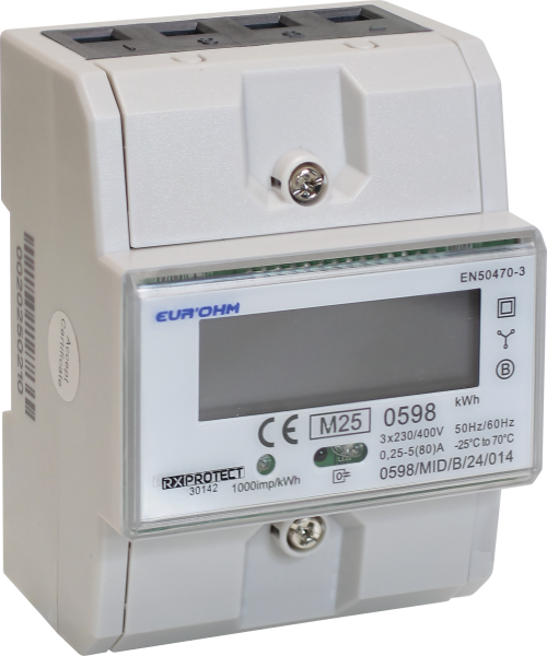 Compteur énérgie triphasé 80a, mid - Eurohm - 30142
