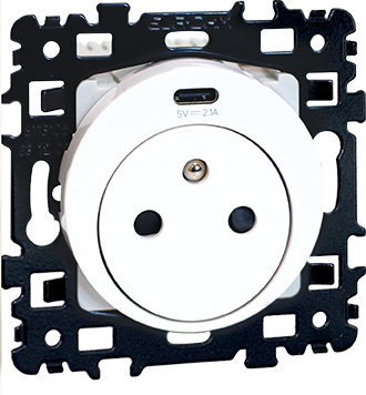 Square pc 2p+t avec prise usb type-c - Eurohm - 60245