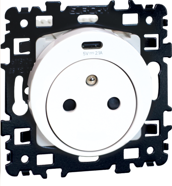 Square pc 2p+t avec prise usb type-c - Eurohm - 60245